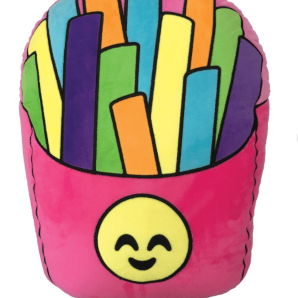 Iscream Scented Embroidered Emoji Rainbow Fries Pillow